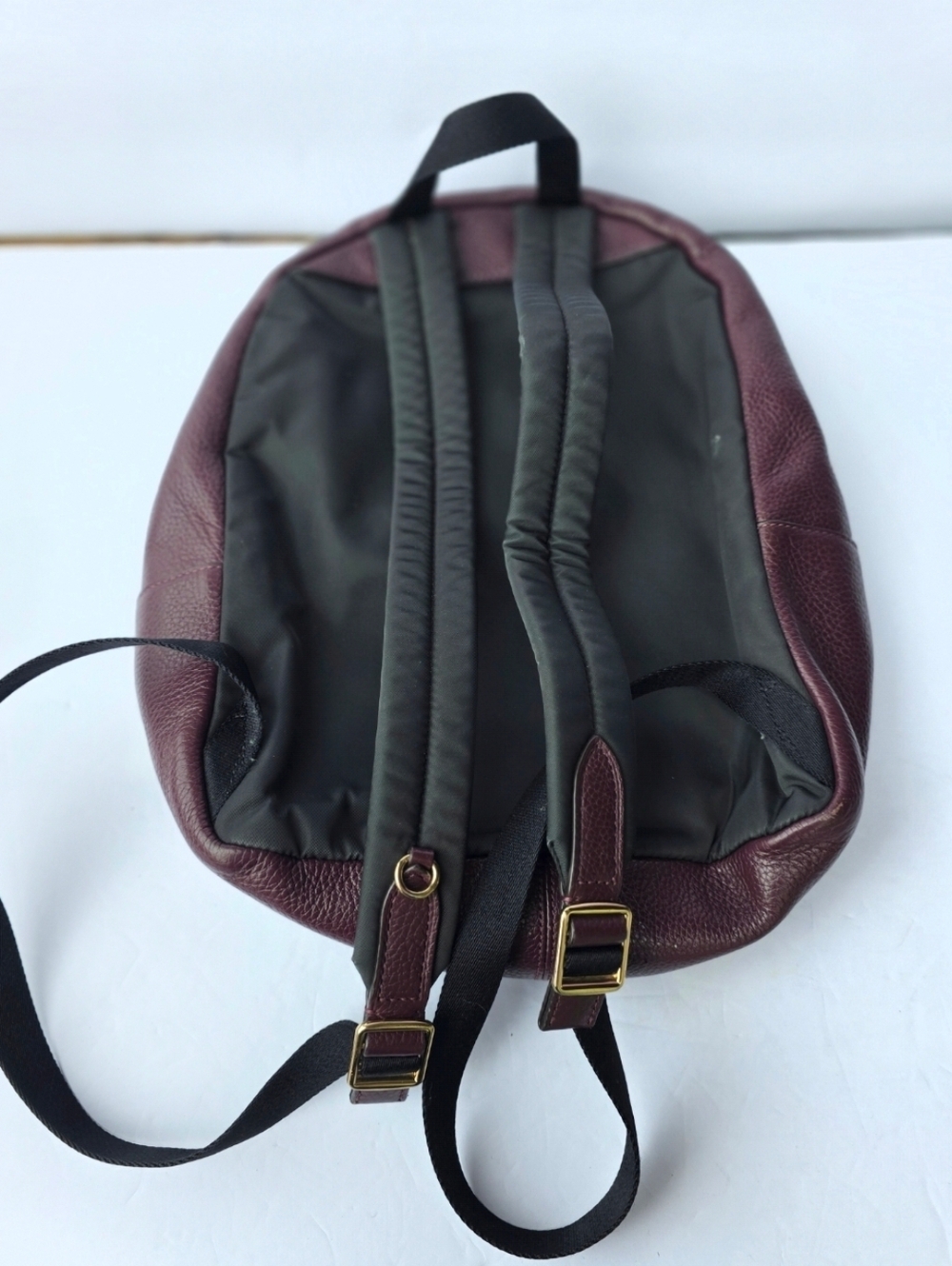Maroon Coach Court Backpack in Refined Pebble Leather Coach Bag - Picture 7 of 12